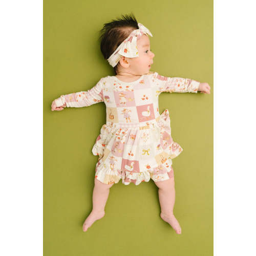 Storybook Picnic Long Sleeve Bodysuit Bamboo Dress – Livi Littles