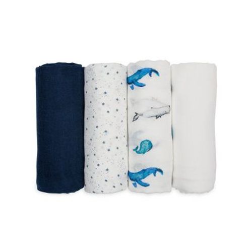 Lulujo Breathable 4-Pack Bamboo Muslin Swaddle Blankets