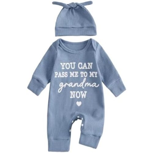 Amnnchya Newborn Baby Boy Clothes Waffle Long Sleeve Coming Home Romper