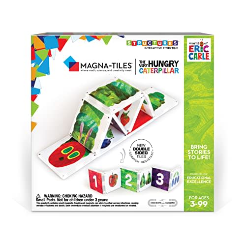 CreateOn Magna-Tiles The Very Hungry Caterpillar Toys, Magnetic Building Toys from The World of Eric Carle Books, Educational Magnetic Tiles Toys for Ages 3+, 16 Pieces