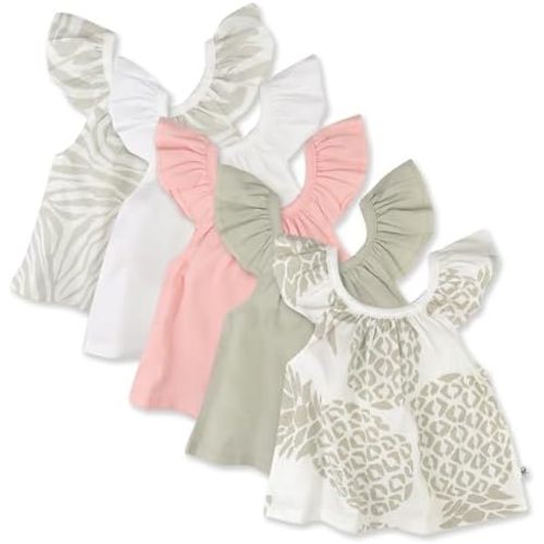 HonestBaby Multipack Puff Sleeve T-Shirts 100% Organic Cotton Infant Baby, Toddler, Little Kids Boys, Girls, Unisex