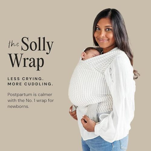 Solly Baby Wrap, Buttery-Soft Baby Carrier Newborn to Toddler 8-25 Lbs., Lightweight & Hands-Free Infant Sling Wrap, Breathable Summer Carrier, Baby Wearing & Postpartum Essential, New Mom Gift, Spelt