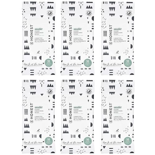 The Honest Company Hypoallergenic Multi-Use Baby Wipes for Sensitive Baby Skin, Pattern Play, 10 Count (Pack of 6)