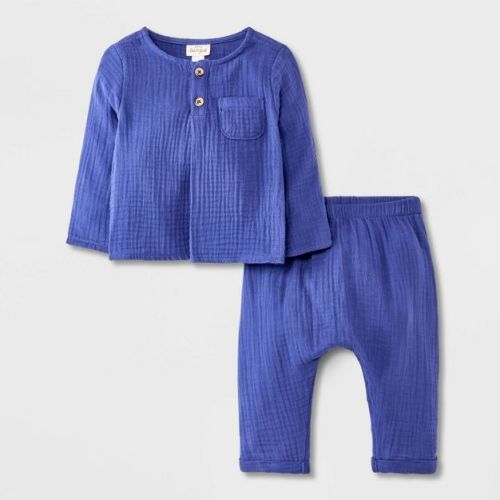 Baby Boys' Henley Gauze Shirt and Pants Set - Cat & Jack™