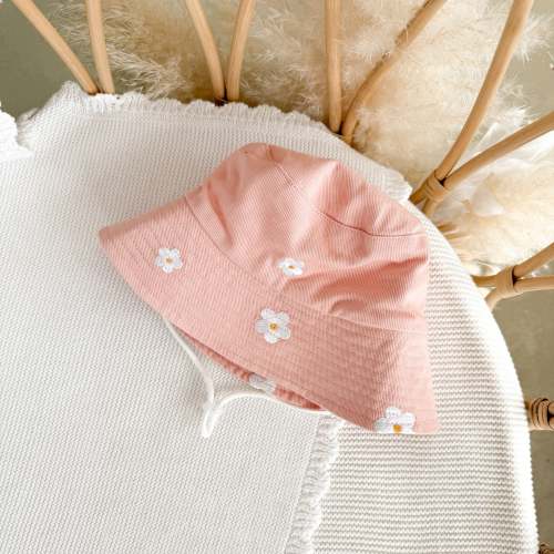 Floral Pink Denim Bucket Hat