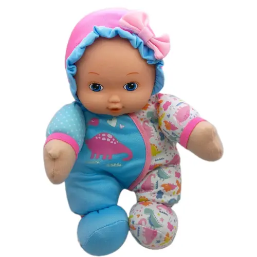 Gi-Go Toys Soft Cloth Baby Doll With Vinyl Face Dinosaur Decal Outfit See Descr.