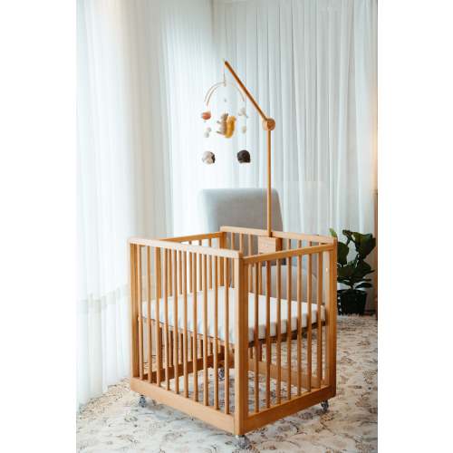 Cali Solid Wood 4-in-1 Convertible Crib – Hazelnut