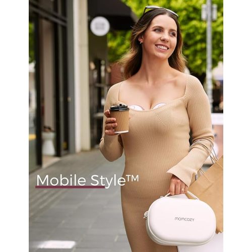 Momcozy Breast Pump Hands Free Mobile Style | M6, Wearable Breastfeeding Pump Ideal Rhythm for More Milk, DoubleFit Flange More Fit & Discreet with 3 Modes & 9 Levels, 24mm - 2 Pack Cozy Red