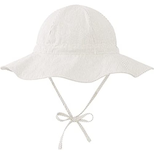 Zando UPF 50+ Baby Sun Hat for Baby Girl Boy 0-4T - Wide Brim Toddler Bucket Hat Adjustable Strap Infant Hats for Outdoor