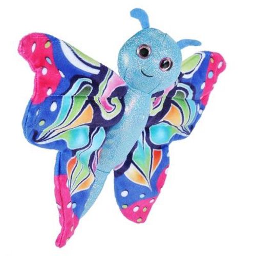Wild Republic Huggers Butterfly Blue Plush Toy, Slap Bracelet, Stuffed Animal, Kids Toys, 8 Inches