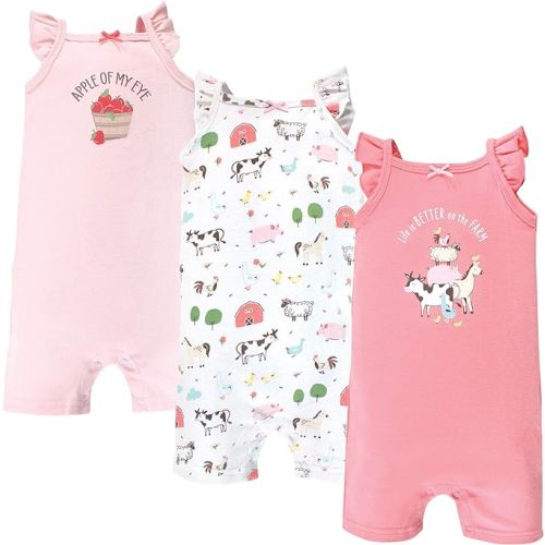 Hudson Baby Unisex Cotton Rompers