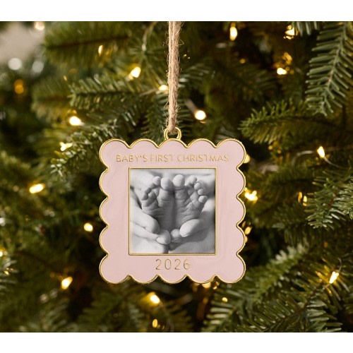 Baby's First Scallop Frame Ornament 2026