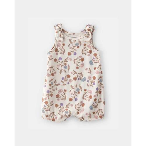Baby Girl Floral Sleeveless Romper - Ivory | Carter's