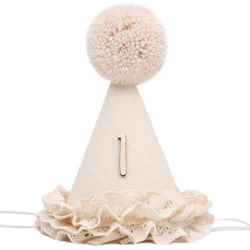 Lace 1/2 Birthday Hat-Sweet Half Birthday Decoration,Lace Flower Princess Party Crown,6 Months Floral Party Supplies