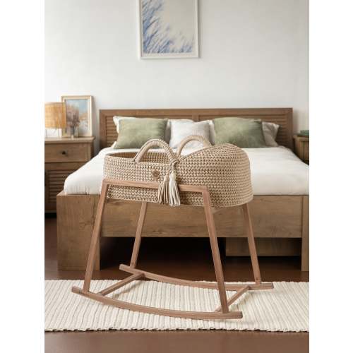 Set of XL Moses Basket Round Hood & Rocking Stand