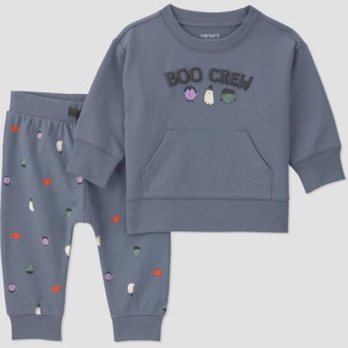 Carter's Just One You® Baby Boys' 2pc "Boo Crew" Sweatshirt and Sweatpants - Gray 3M
