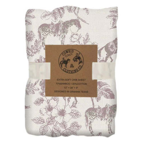 Western Daydream Rose Cotton Muslin Crib Sheet – Cowkid Clothing Company