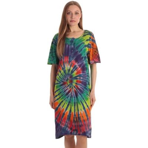 Just Love Short Sleeve Nightgown Sleep Dress for Women (Tie Dye Bright Multi Swirl, Small)