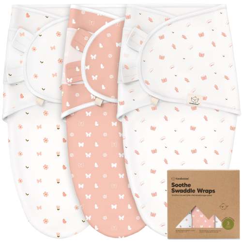 3-Pack Soothe Swaddle Wraps - Butterflies / OS 0-3M