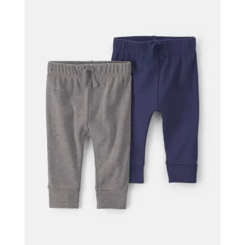 Baby Boy 2-Pack Cotton Pull-On Pants - Navy Blue | Carter's