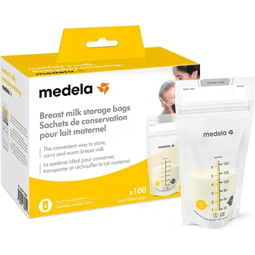 Medela Breast Milk Storage Bags, 100 Count, Ready to Use Breastmilk Bags for Breastfeeding, Self Standing Bag, Space Saving Flat Profile, Hygienically Pre-Sealed, 6 Ounce : Baby