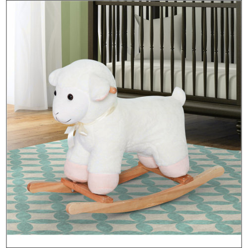 Harper Orchard Lamb Rocking Horse Sheep, Nursery Stuffed Animal Ride On Rocker for Kids | Wayfair