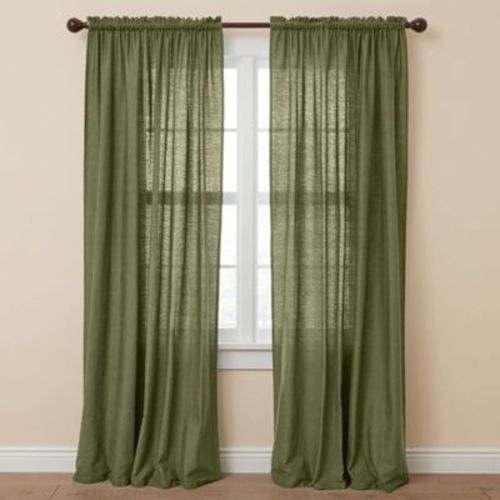 BrylaneHome Poly Cotton Canvas Rod-Pocket Panel - 48" W 72" L, Sage