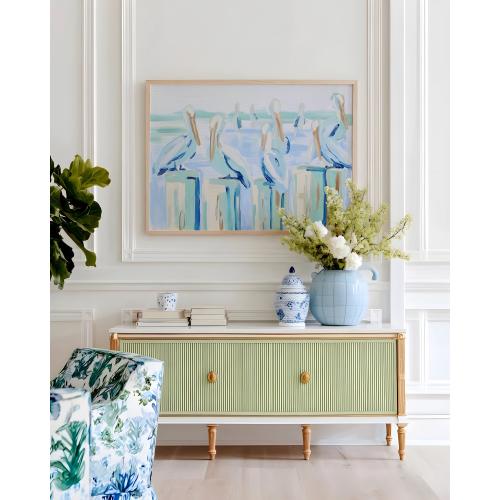 Powder Blue Pelican Wall Art Print, Coastal Marsh Bird Painting, Cottagecore Beach Home Decor, Watercolor Grandmillennial Feminine Coastal