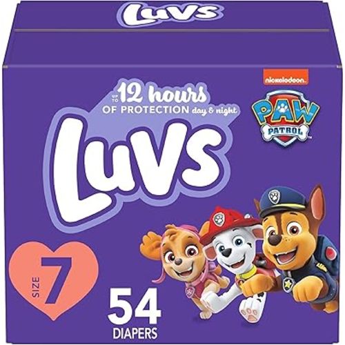 Luvs Size 7 Baby Diapers, Platinum Protection Bluey Diapers for Day & Night, Size 7, 54 Count (Packaging May Vary)
