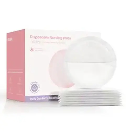 Nuliie Super Absorbent & Featherlight Disposable Nursing Pads 100 Count, Stay Dry, Soft & Breathable Breast Pads for Leaking Milk, Leakproof, Individually Packaged Breastfeeding Essentials for Moms