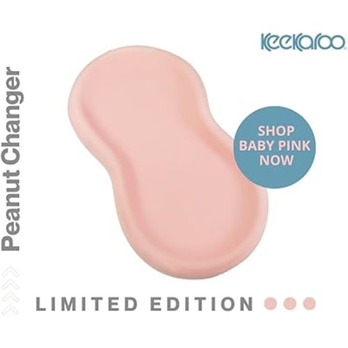 Keekaroo Peanut Changer Baby Pink– The Original Made in USA Easy-to-Clean Changing pad and The only Shell Over Foam, Fully impermeable to Fluid - Limited Edition Color