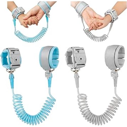 PandaEar 2 Pack Anti Lost Wrist Link, Toddler Harness Walking Leash Safety Child Wristband Leashes for Babies Kids
