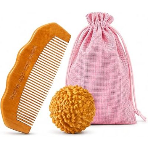 Birth Comb Acupressure Massage Ball Set - Wooden Labor Comb Natural Labor and Delivery Essentials, Mom to Be Gift, New Mom Gifts for Labor Pain Relief