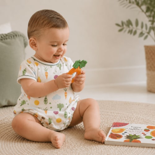 Baby Boy Bubble - Eat your Veggies - Peruvian Pima Cotton - Luna & Arlo – Magnolia Baby