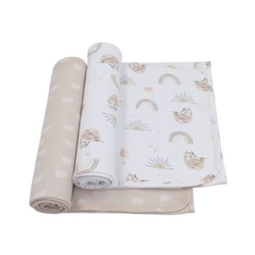 Baby Boys or Baby Girls Cotton Jersey Swaddle Blankets, Pack of 2