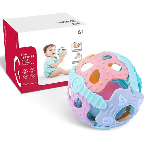 LANHYER Baby Rattle Ball,Baby Sensory Montessori Toy,Teething, Travle Toys for Infants Toddlers Boys Girls Baby Gift 6+ Months Old