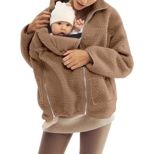 Maternity Coat Winter Cozy Carrier Mom Coats Sherpa Jacket