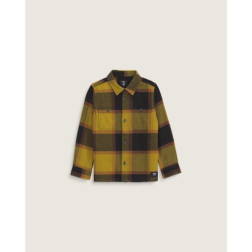 Little Kids Larkspur Plaid Flannel Shirt in Burnt Gold Yellow / Black | Vans