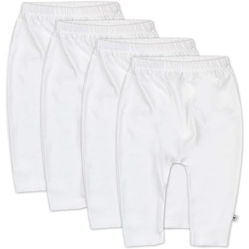 HonestBaby Unisex-Baby Multipack Harem Pants Roomy Fit Pull on Bottoms 100% Organic Cotton for Baby Boys, Girls