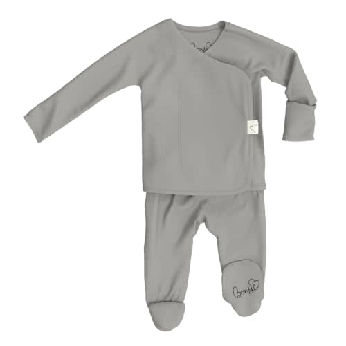 Bonsie Skin to Skin Babywear Footie - Gray Baby Footed Bodysuit