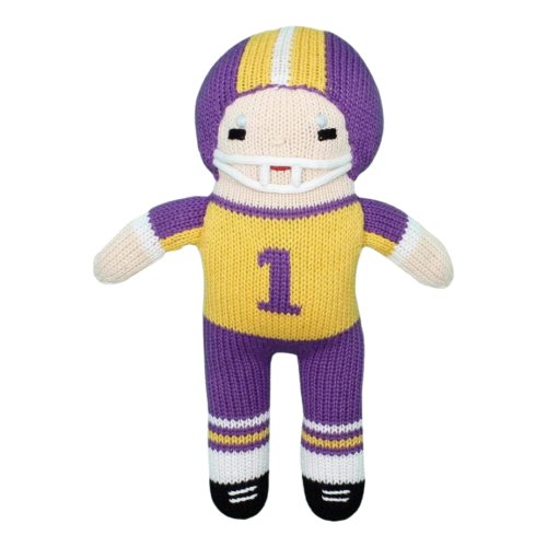 Football Player Doll - Purple And Gold
