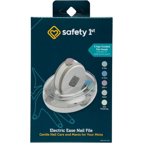 Safety 1st Electric Ease Nail File, Gentle and Easy to use, with Built in Light, Grey
