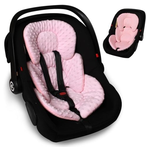 Infant Carseat Insert, 2-in-1 Reversible Baby Car Seat Cushion for Newborn Toddler Head & Body Support Car Seat Pad for Carseats, Strollers, Swings, Bouncers