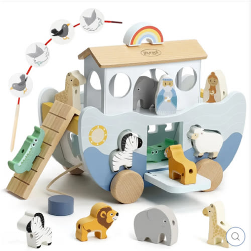Wooden Noah's Ark Toy for Montessori Learning - Joyreal