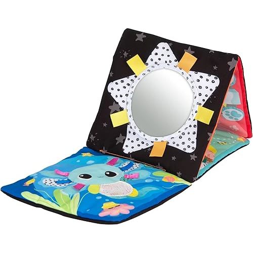 Lamaze Tummy Time Baby Mirror Toy - Portable Folding Fabric Soft Book with High Contrast Colors for Sensory Development - Baby and Stocking Stuffers - Ages 0 Months and Up