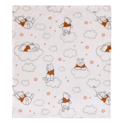 Disney Winnie The Pooh Red And White Clouds Super Soft Baby Blanket