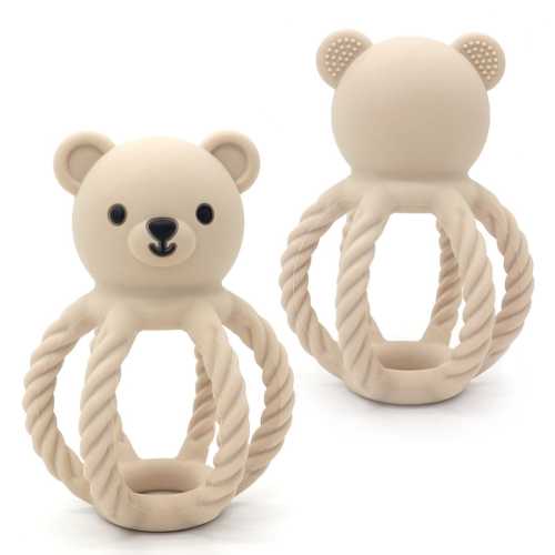 Peaks & Valleys Baby Teddy the Teething Bear - Sand
