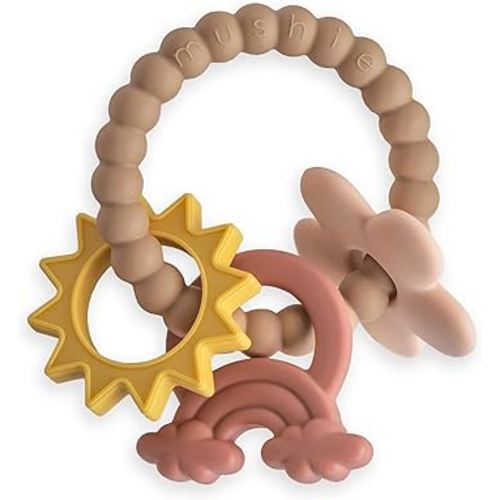 mushie Silicone Nature Teething Ring Toy
