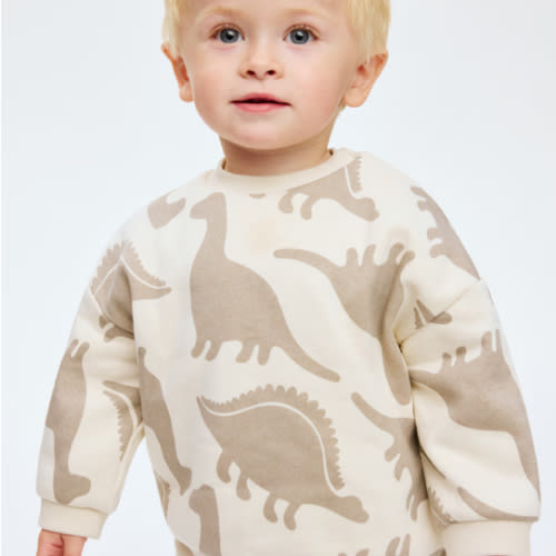 2-PIECE PRINTED BRUSHED-INSIDE SWEATSUIT