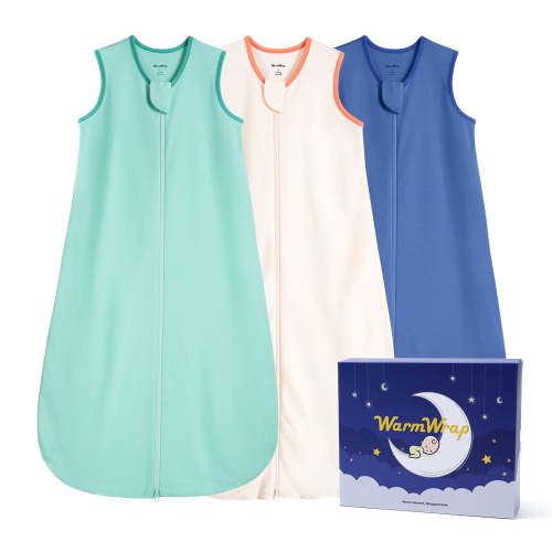 Baby Sleep Sack 12-18 Months 100% Cotton Baby Wearable Blanket 2-Way Zipper Breathable Lightweight Unisex Sleeping Bag 0.5 Tog Toddler Sleep Sack (3 Pack)